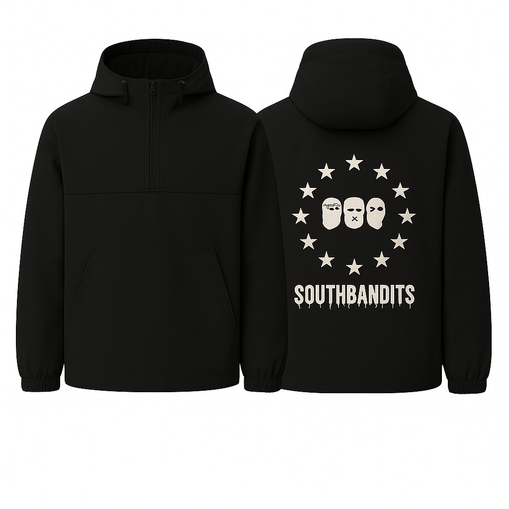 SOUTHBANDITS Windbreaker – Schwarze Übergangsjacke mit Masken-Logo