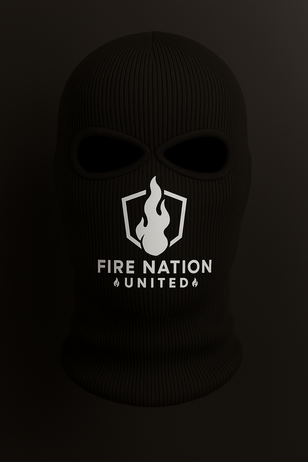FireNation Strick-Sturmhaube | Streetwear Balaclava mit Logo-Print