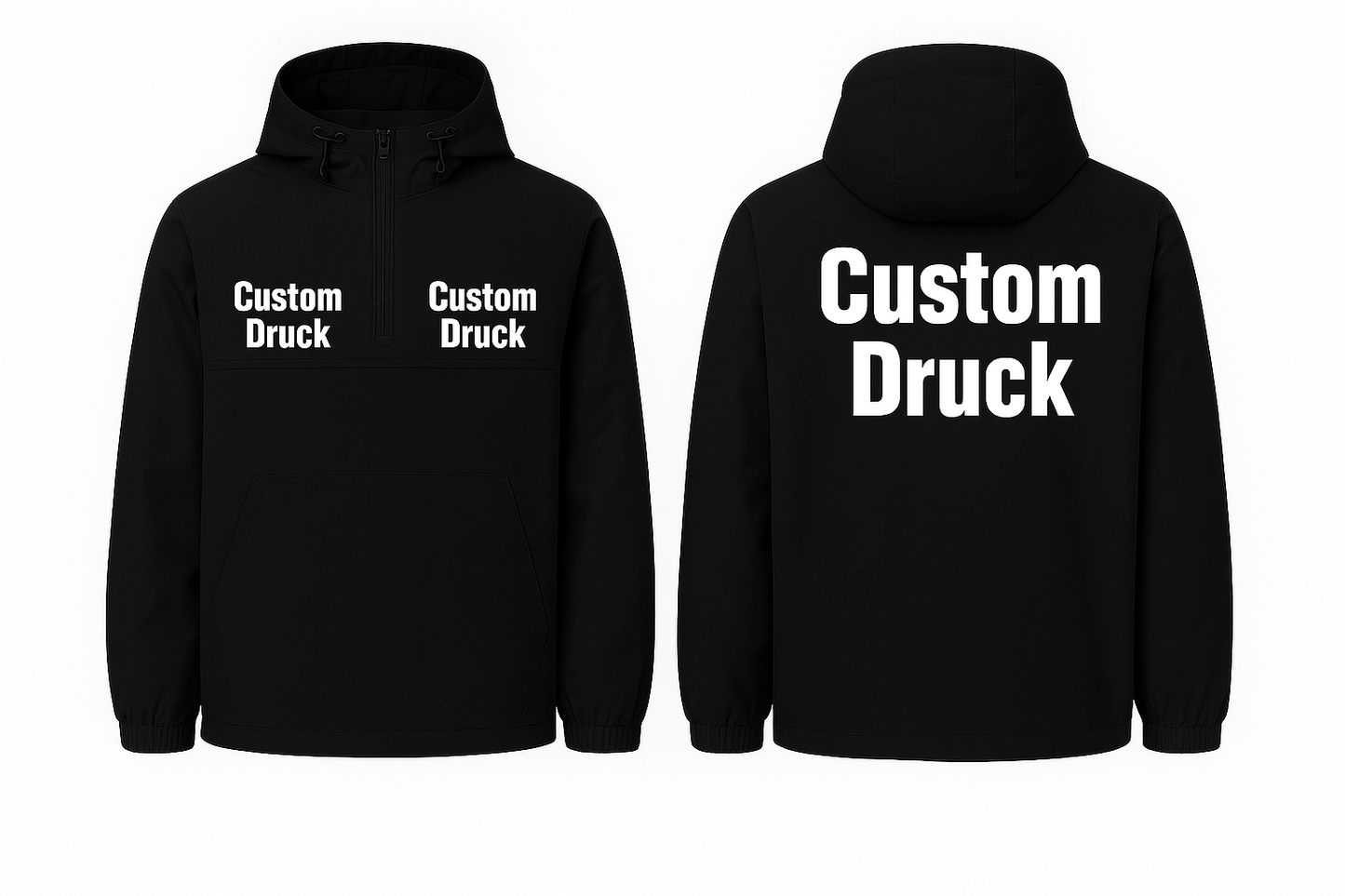 Custom Windbreaker – Schwarze Übergangsjacke mit Custom Logo