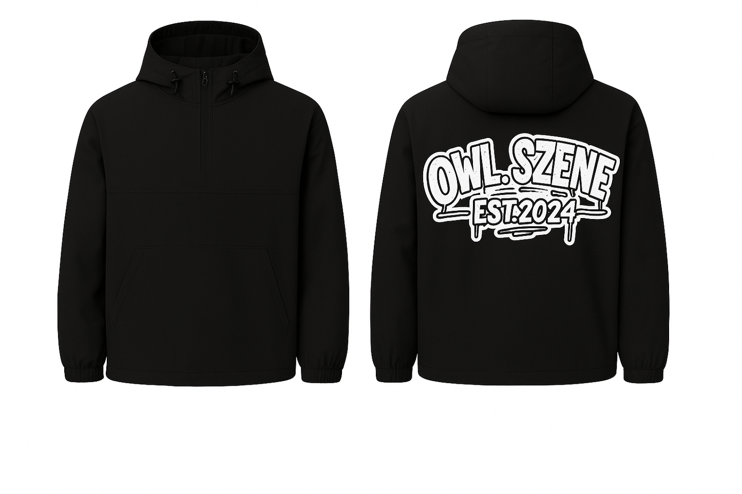 OWL Szene Windbreaker – Schwarze Übergangsjacke mit OWL Szene Logo