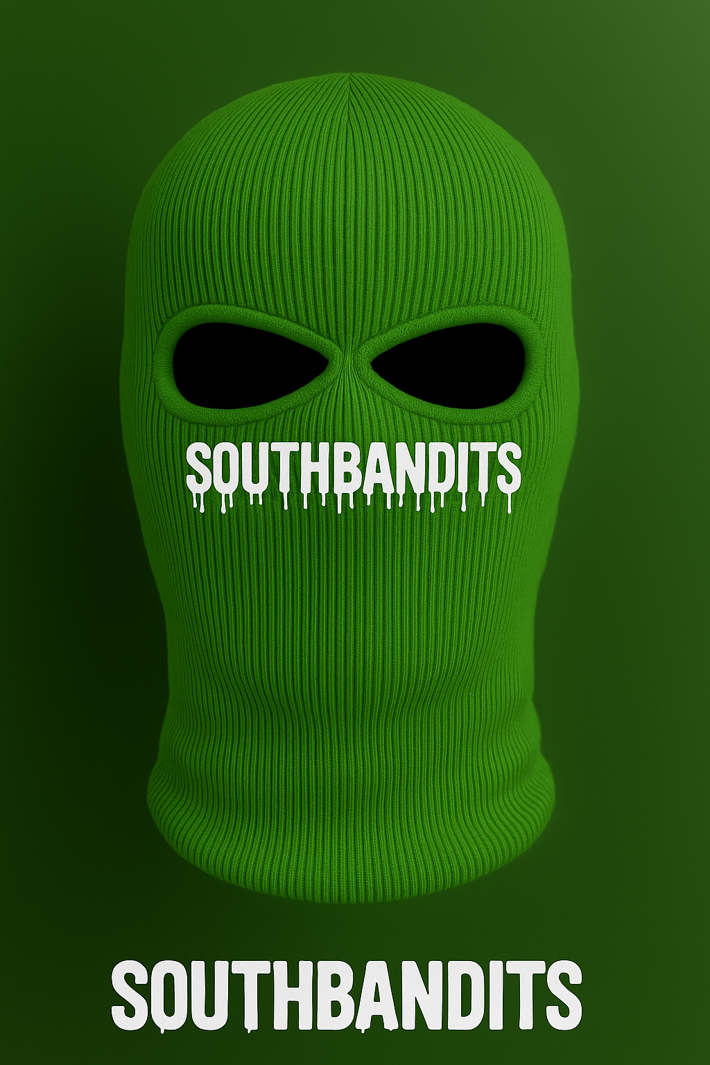 Southbandits Strick-Sturmhaube – Schwarz | Streetwear Balaclava mit Logo-Print