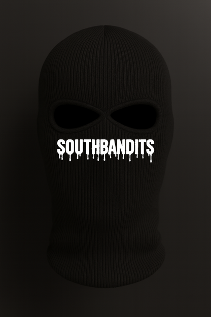 Southbandits Strick-Sturmhaube – Schwarz | Streetwear Balaclava mit Logo-Print