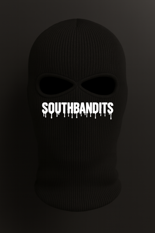 Southbandits Strick-Sturmhaube – Schwarz | Streetwear Balaclava mit Logo-Print