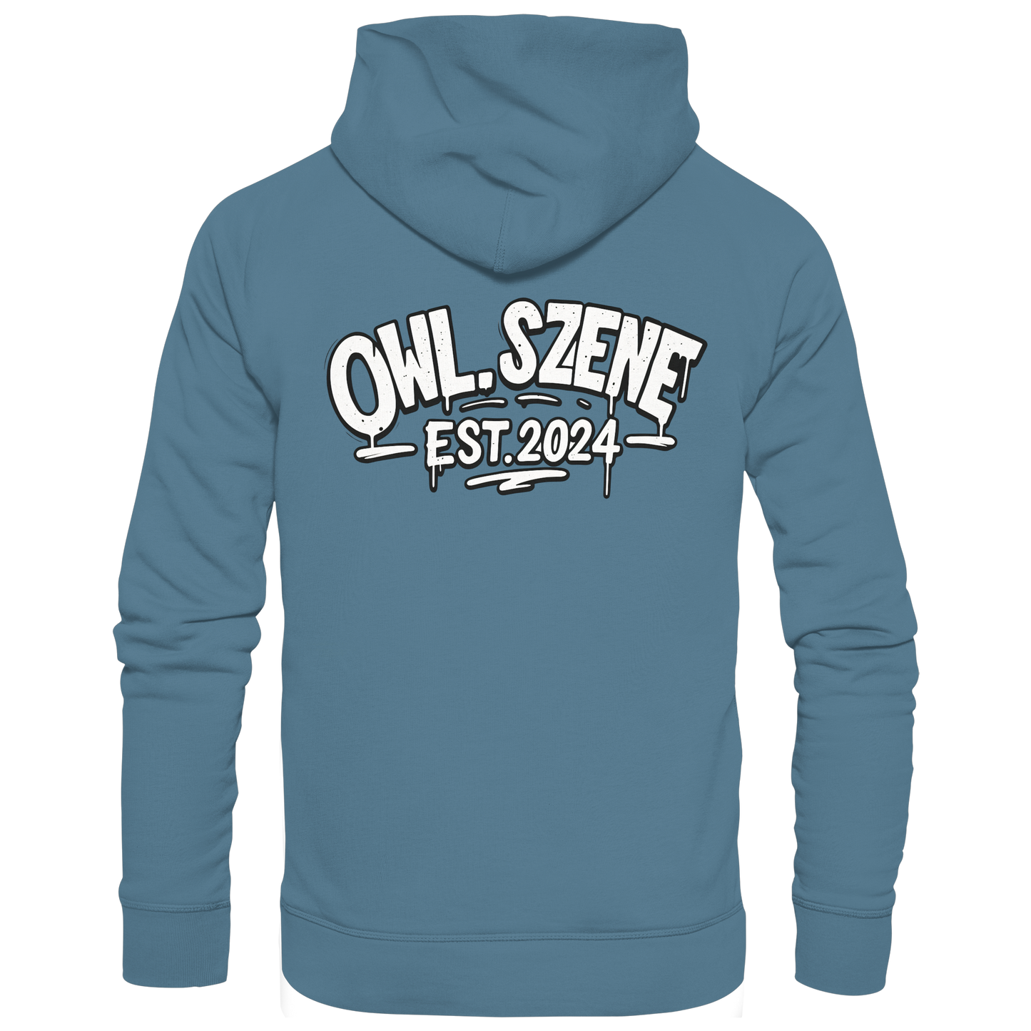 OWL SZENE Premium Hoodie – Schwarzer Kapuzenpullover mit Rückenlogo