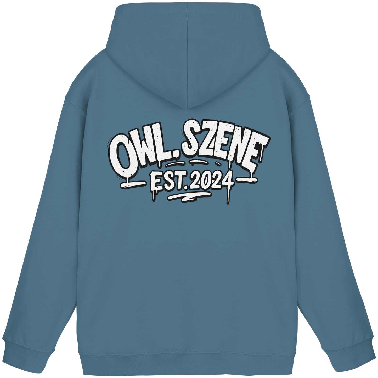 OWL SZENE Premium Hoodie – Schwarzer Kapuzenpullover mit Rückenlogo