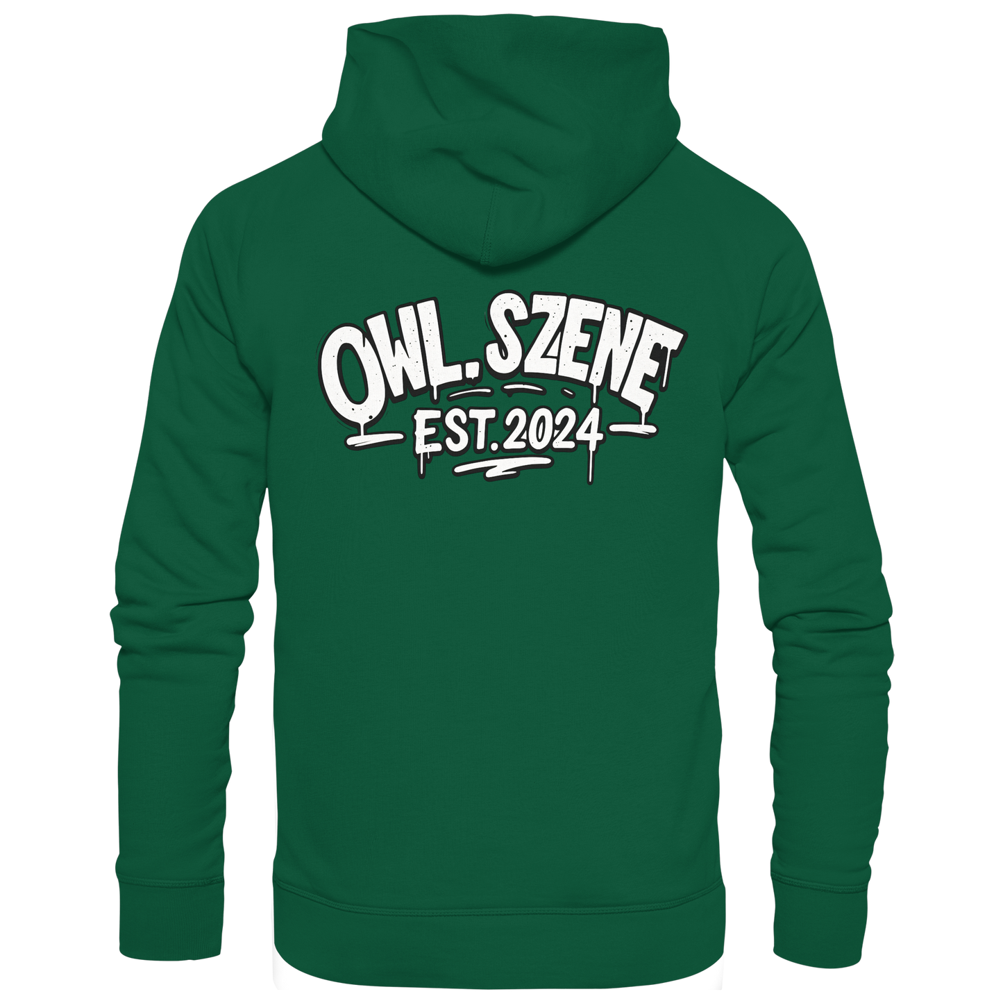 OWL SZENE Premium Hoodie – Schwarzer Kapuzenpullover mit Rückenlogo