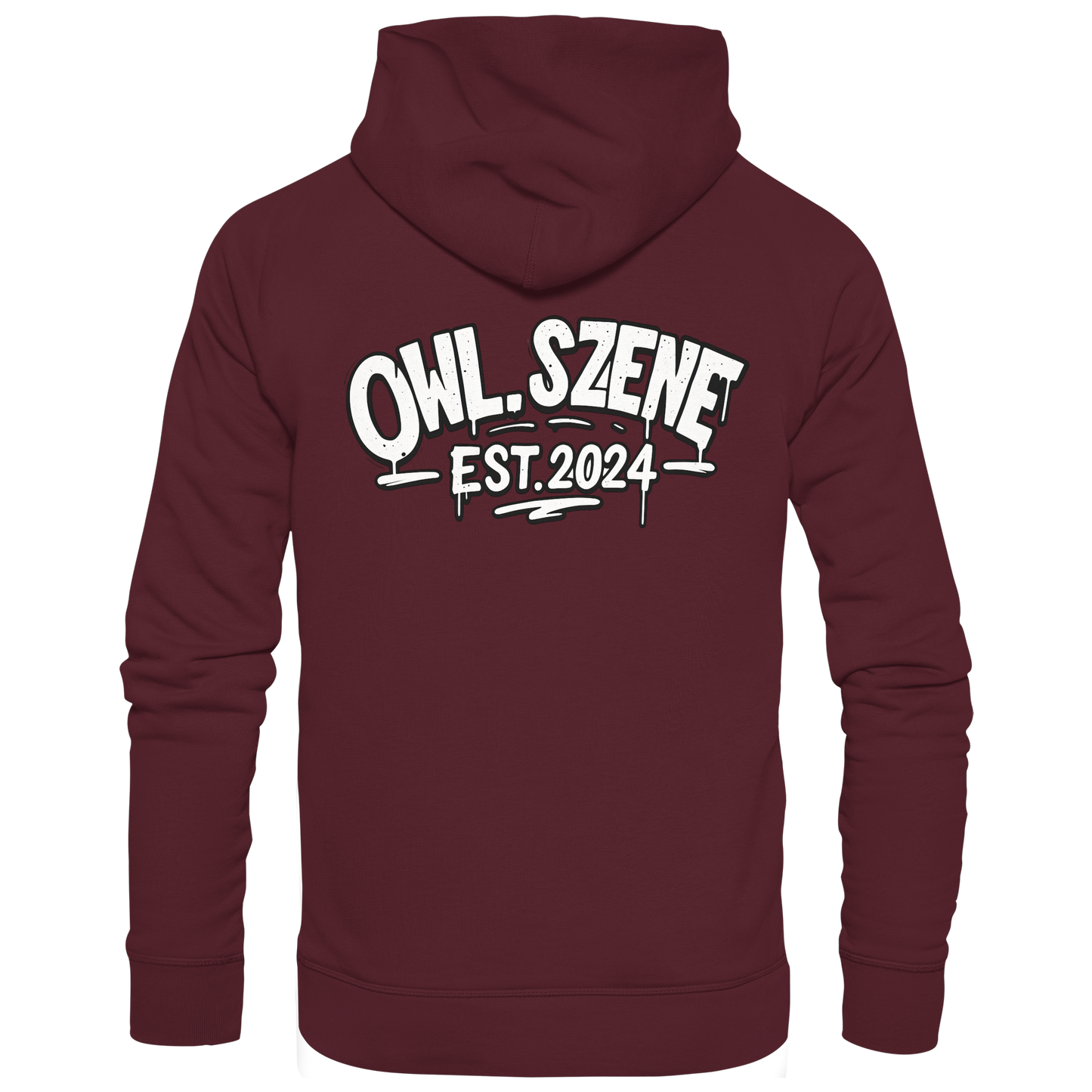 OWL SZENE Premium Hoodie – Schwarzer Kapuzenpullover mit Rückenlogo