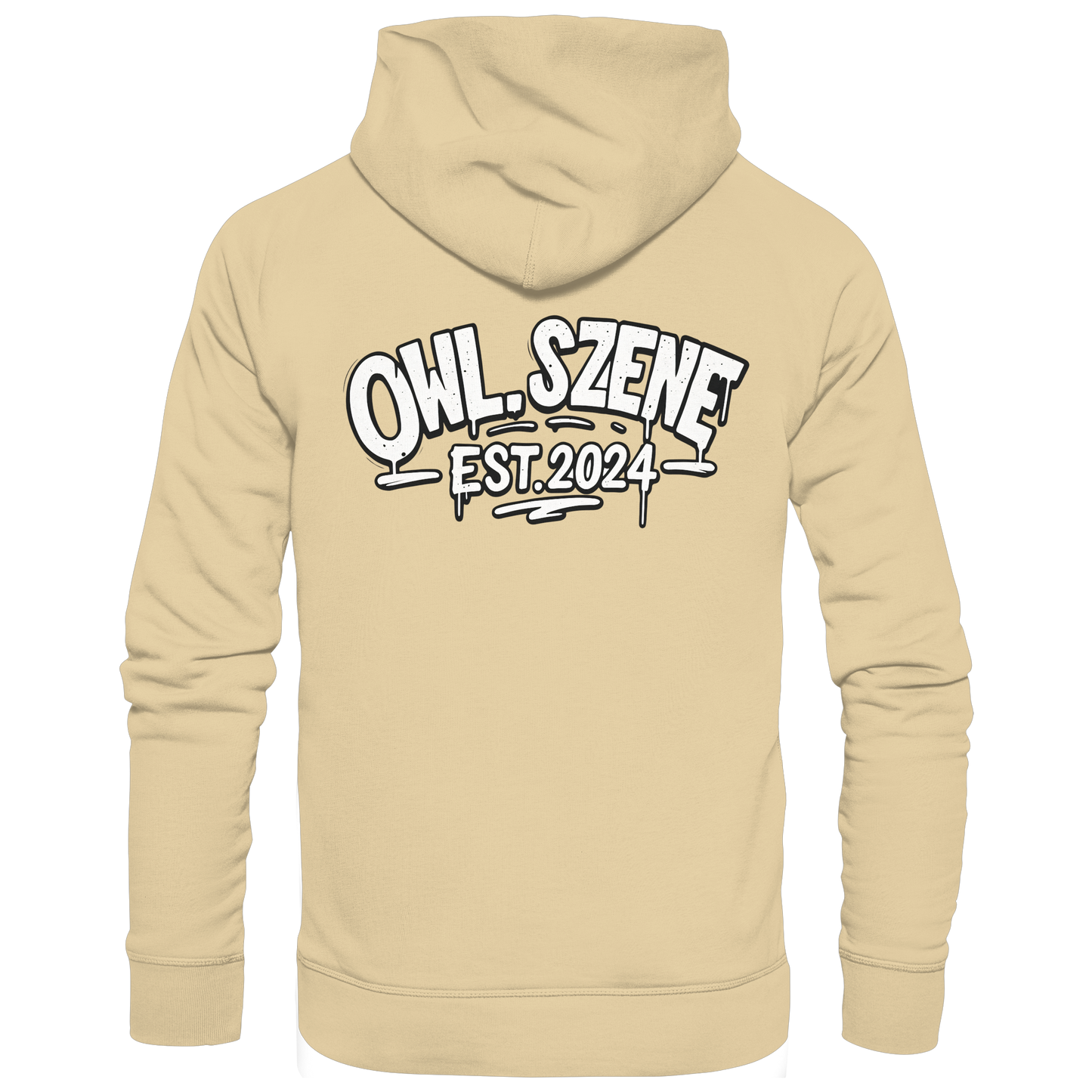 OWL SZENE Premium Hoodie – Schwarzer Kapuzenpullover mit Rückenlogo