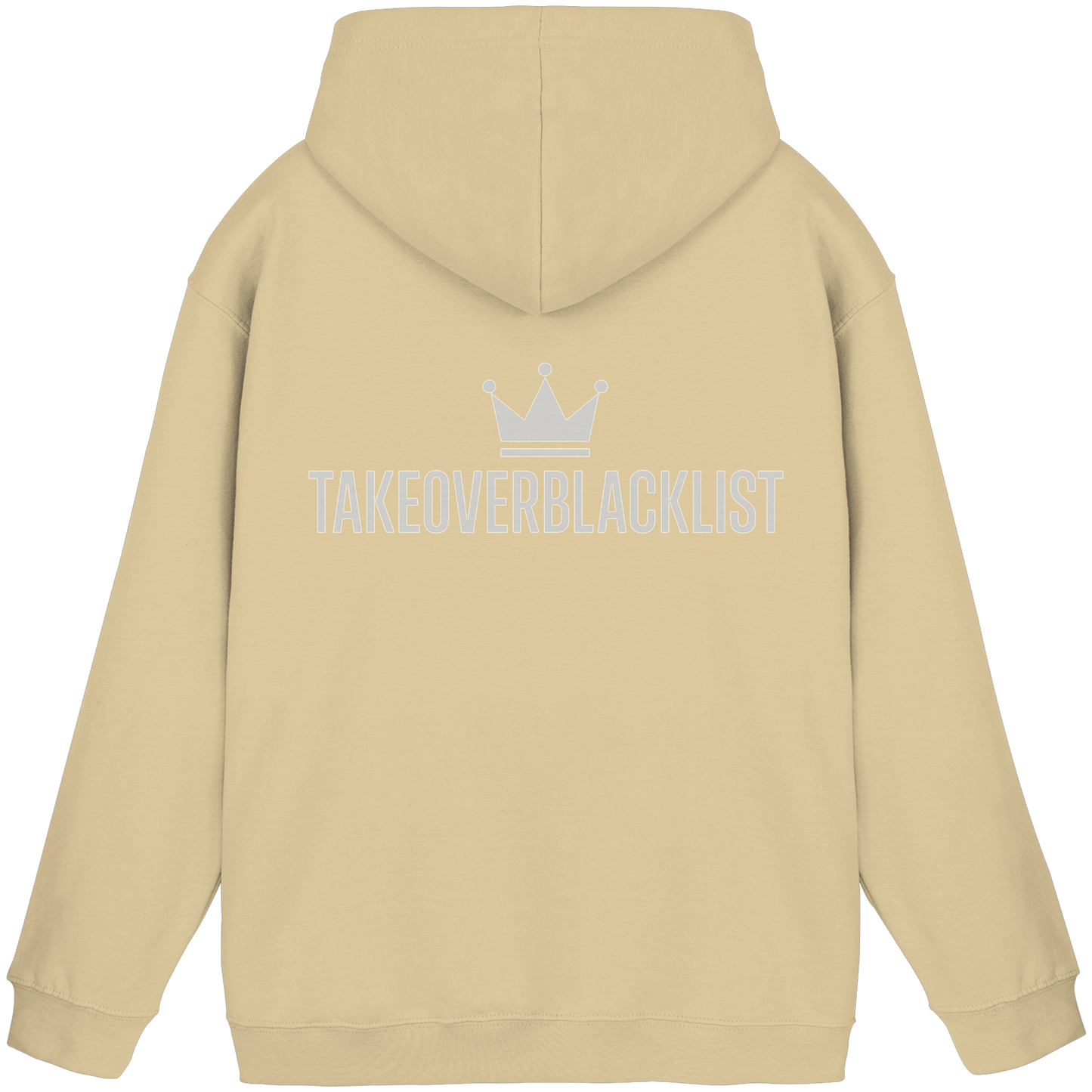 TAKEOVERBLACKLIST Premium Hoodie – Schwarzer Kapuzenpullover mit Rückenlogo