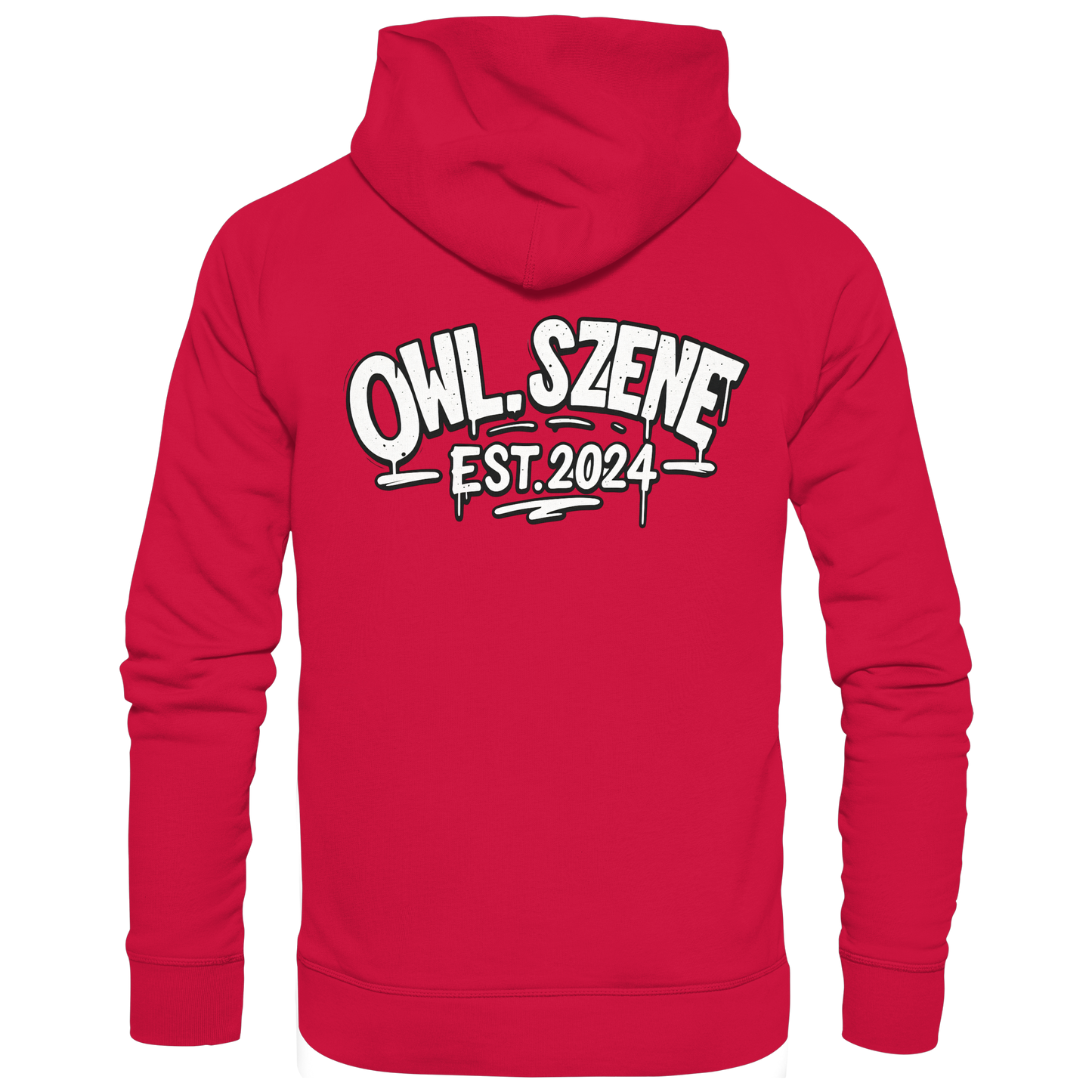 OWL SZENE Premium Hoodie – Schwarzer Kapuzenpullover mit Rückenlogo