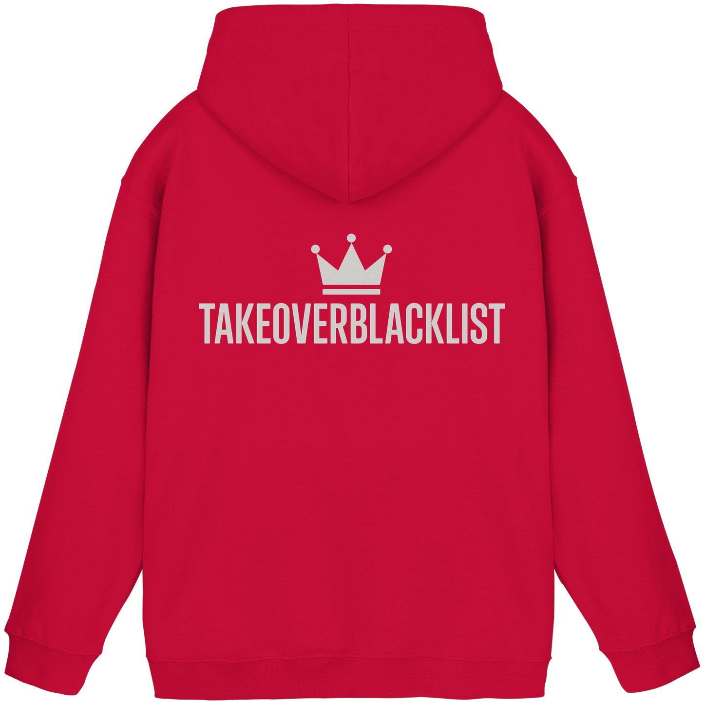 TAKEOVERBLACKLIST Premium Hoodie – Schwarzer Kapuzenpullover mit Rückenlogo
