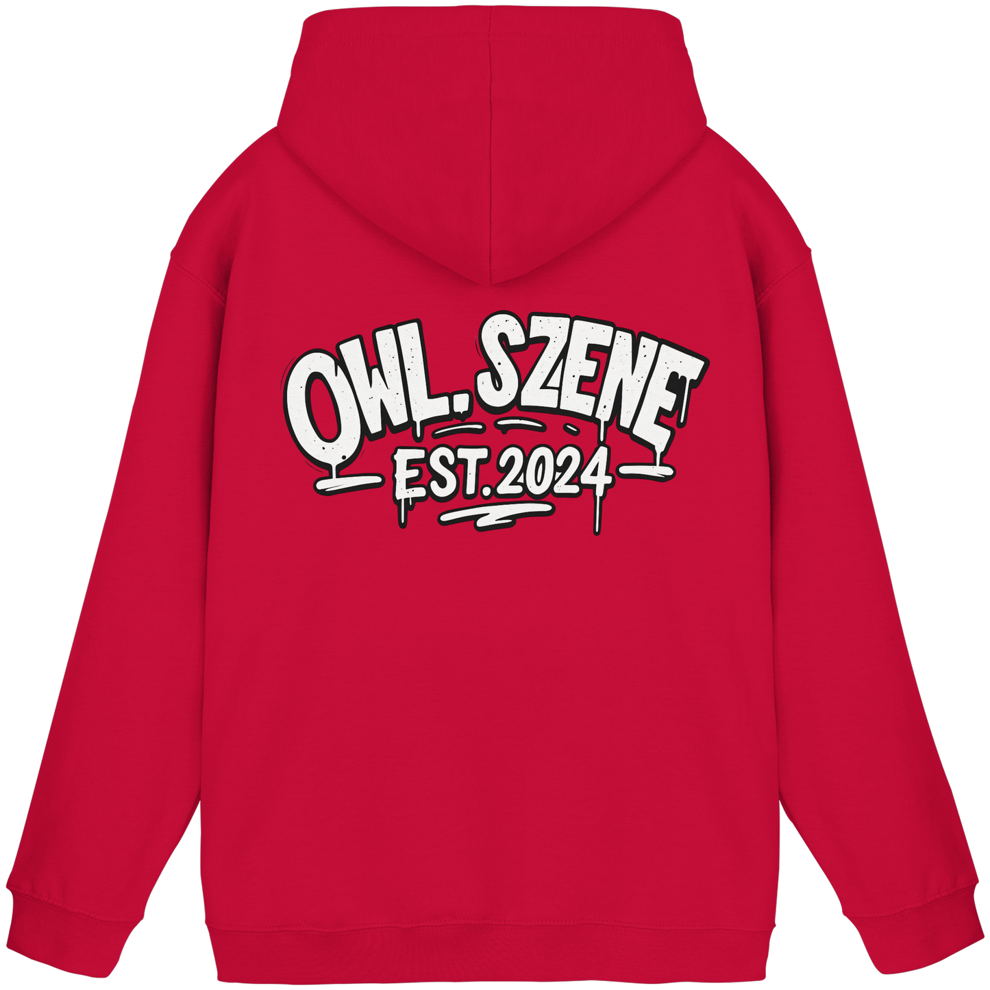 OWL SZENE Premium Hoodie – Schwarzer Kapuzenpullover mit Rückenlogo