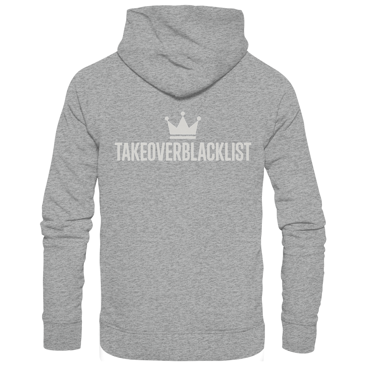 TAKEOVERBLACKLIST Premium Hoodie – Schwarzer Kapuzenpullover mit Rückenlogo
