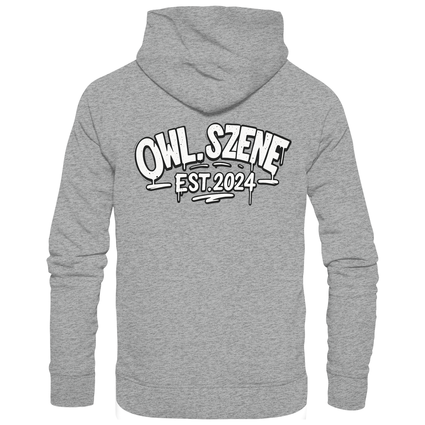 OWL SZENE Premium Hoodie – Schwarzer Kapuzenpullover mit Rückenlogo
