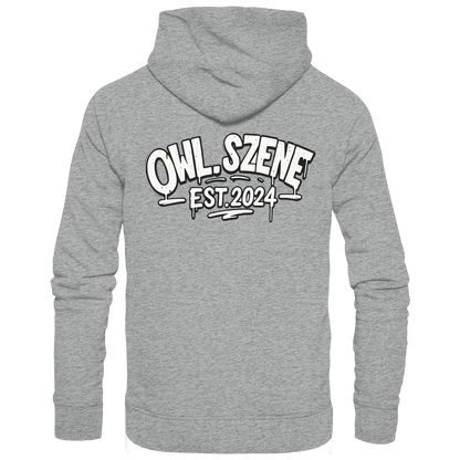 OWL SZENE Premium Hoodie – Schwarzer Kapuzenpullover mit Rückenlogo