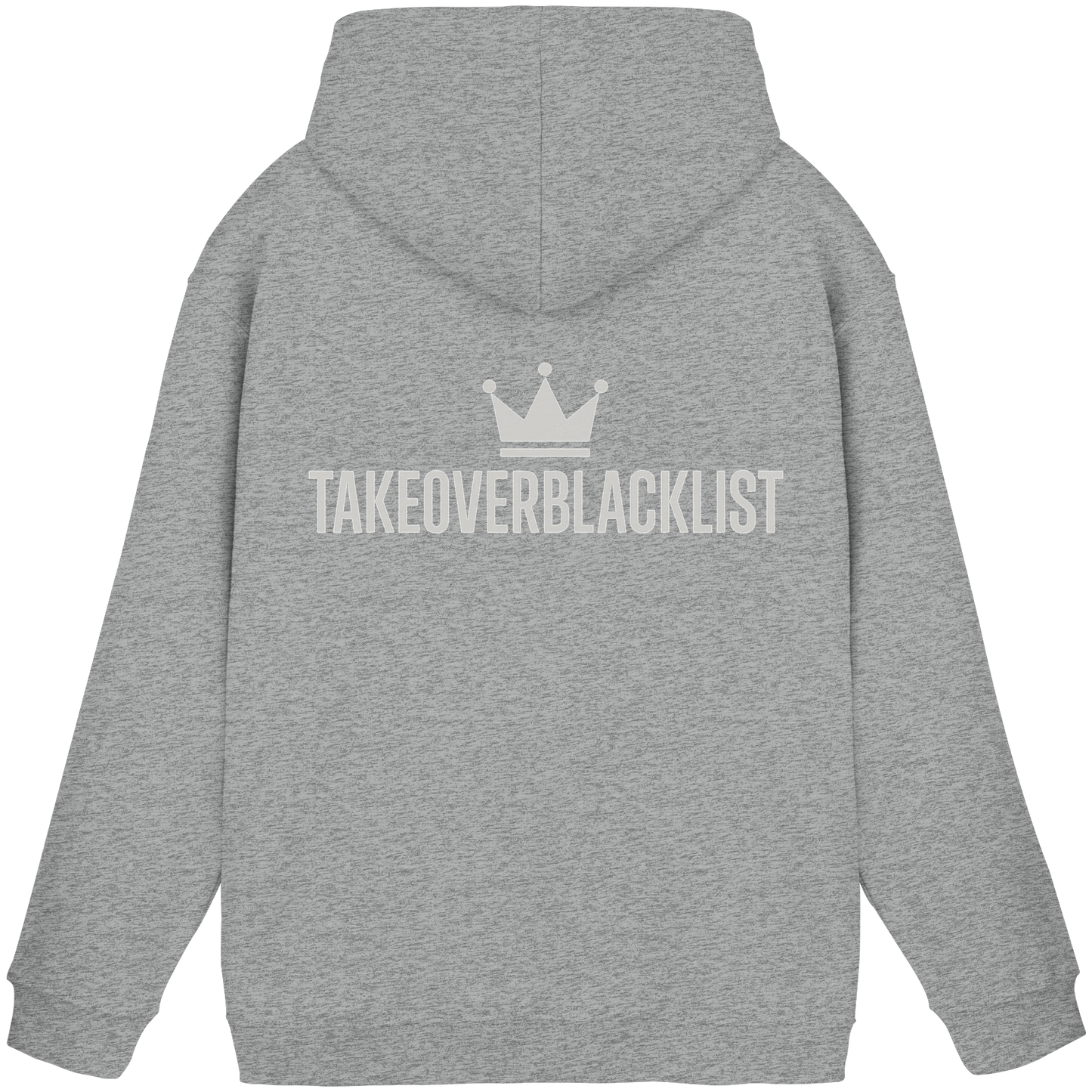 TAKEOVERBLACKLIST Premium Hoodie – Schwarzer Kapuzenpullover mit Rückenlogo
