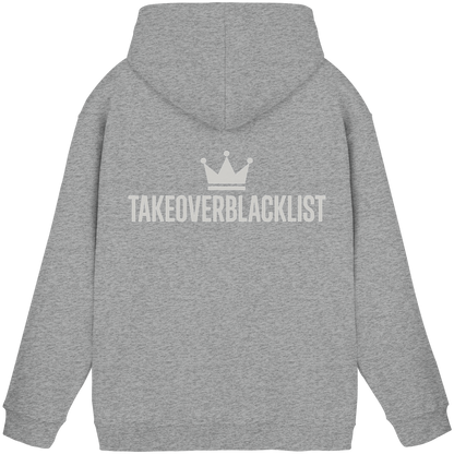 TAKEOVERBLACKLIST Premium Hoodie – Schwarzer Kapuzenpullover mit Rückenlogo