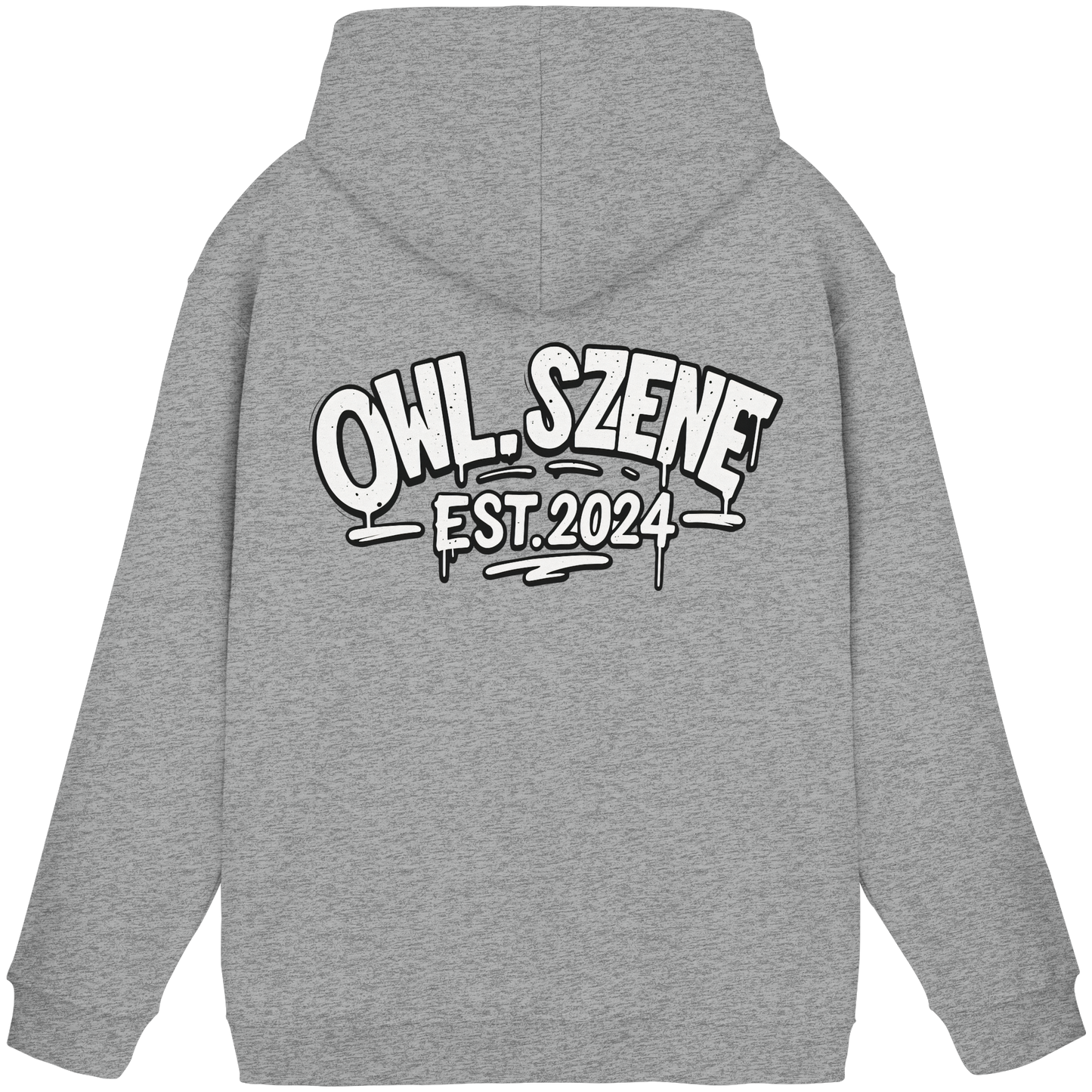OWL SZENE Premium Hoodie – Schwarzer Kapuzenpullover mit Rückenlogo