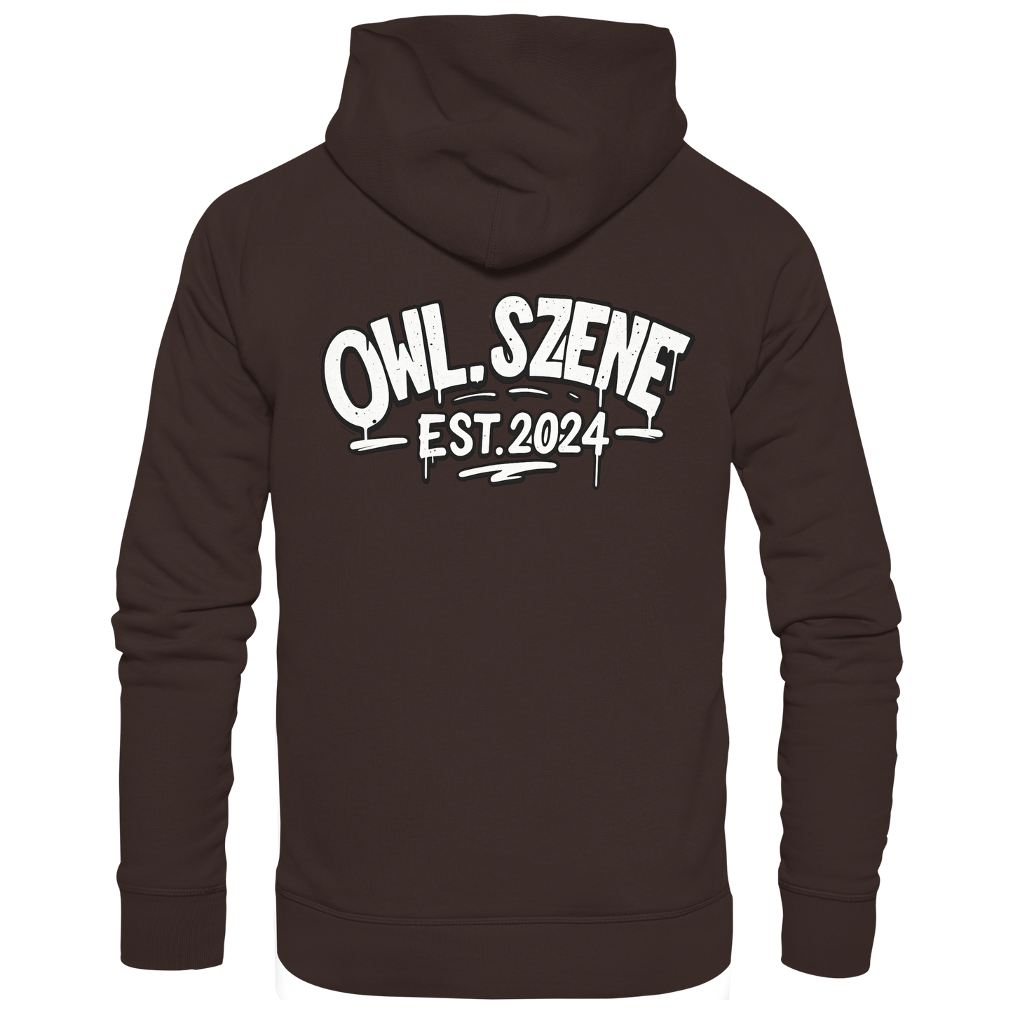 OWL SZENE Premium Hoodie – Schwarzer Kapuzenpullover mit Rückenlogo