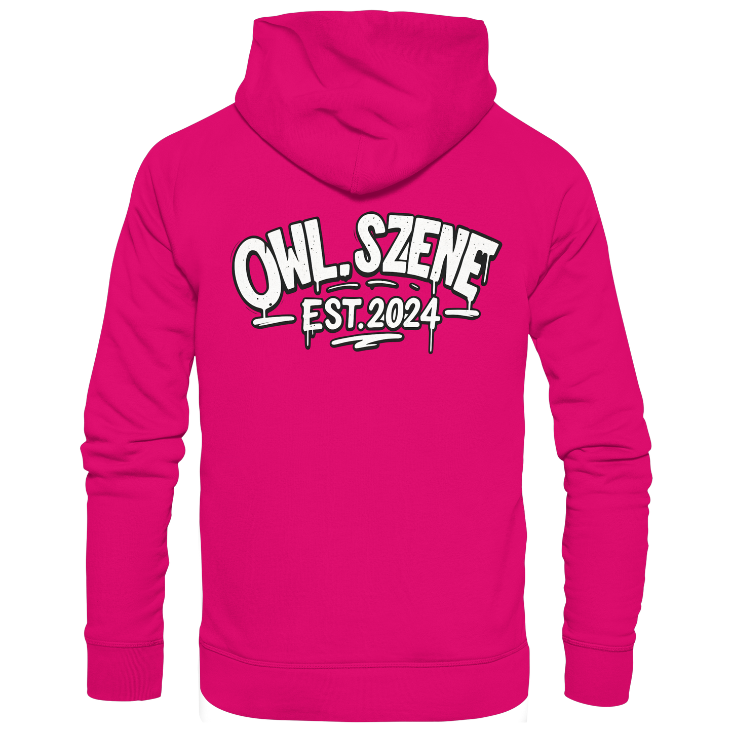 OWL SZENE Premium Hoodie – Schwarzer Kapuzenpullover mit Rückenlogo
