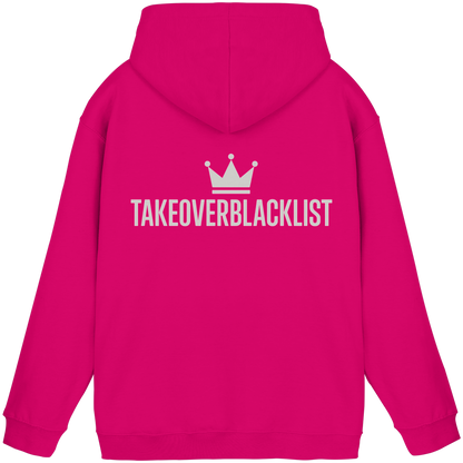 TAKEOVERBLACKLIST Premium Hoodie – Schwarzer Kapuzenpullover mit Rückenlogo