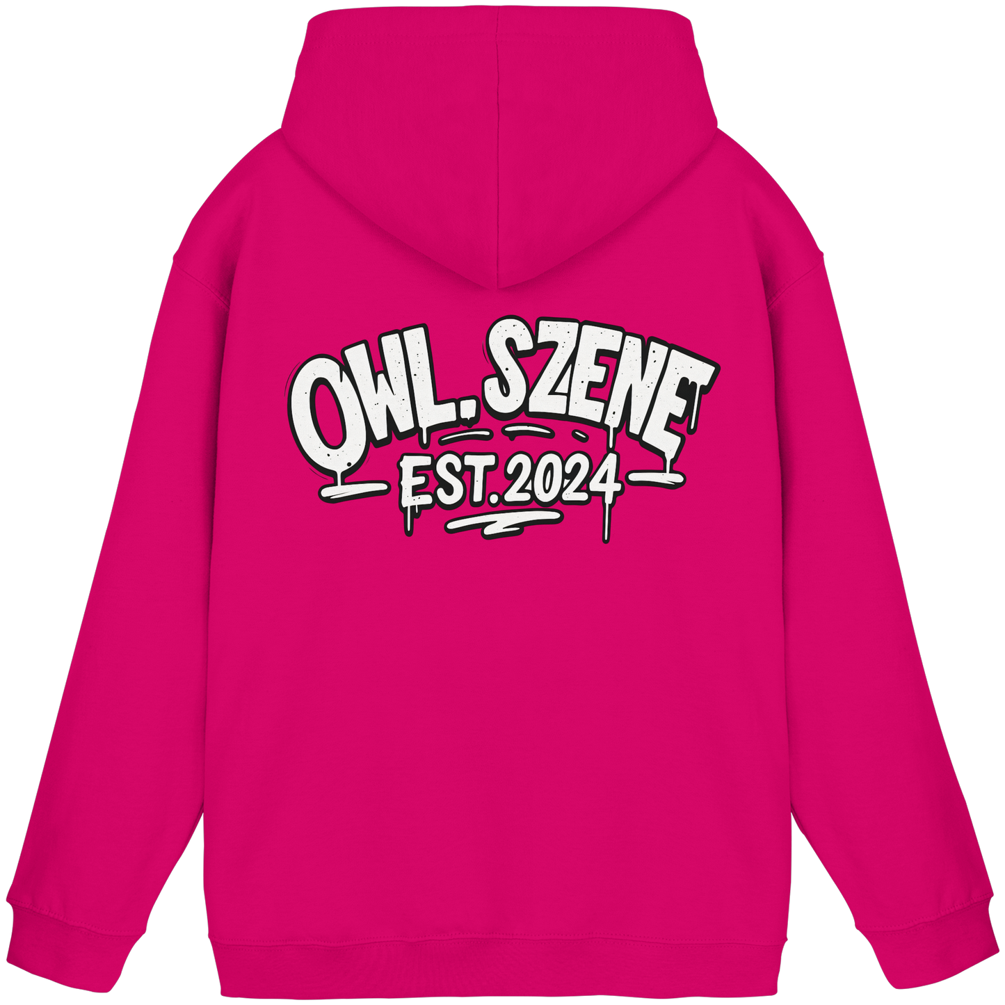 OWL SZENE Premium Hoodie – Schwarzer Kapuzenpullover mit Rückenlogo