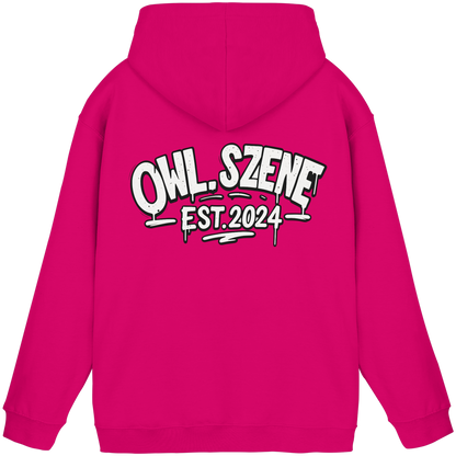 OWL SZENE Premium Hoodie – Schwarzer Kapuzenpullover mit Rückenlogo
