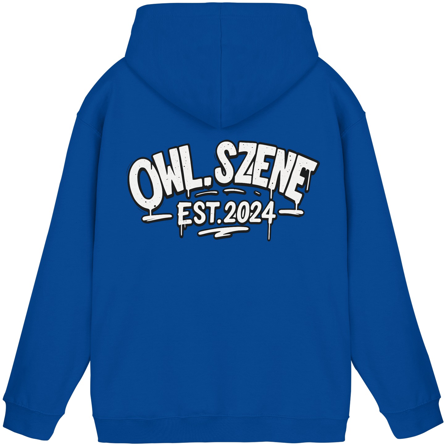 OWL SZENE Premium Hoodie – Schwarzer Kapuzenpullover mit Rückenlogo