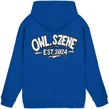OWL SZENE Premium Hoodie – Schwarzer Kapuzenpullover mit Rückenlogo