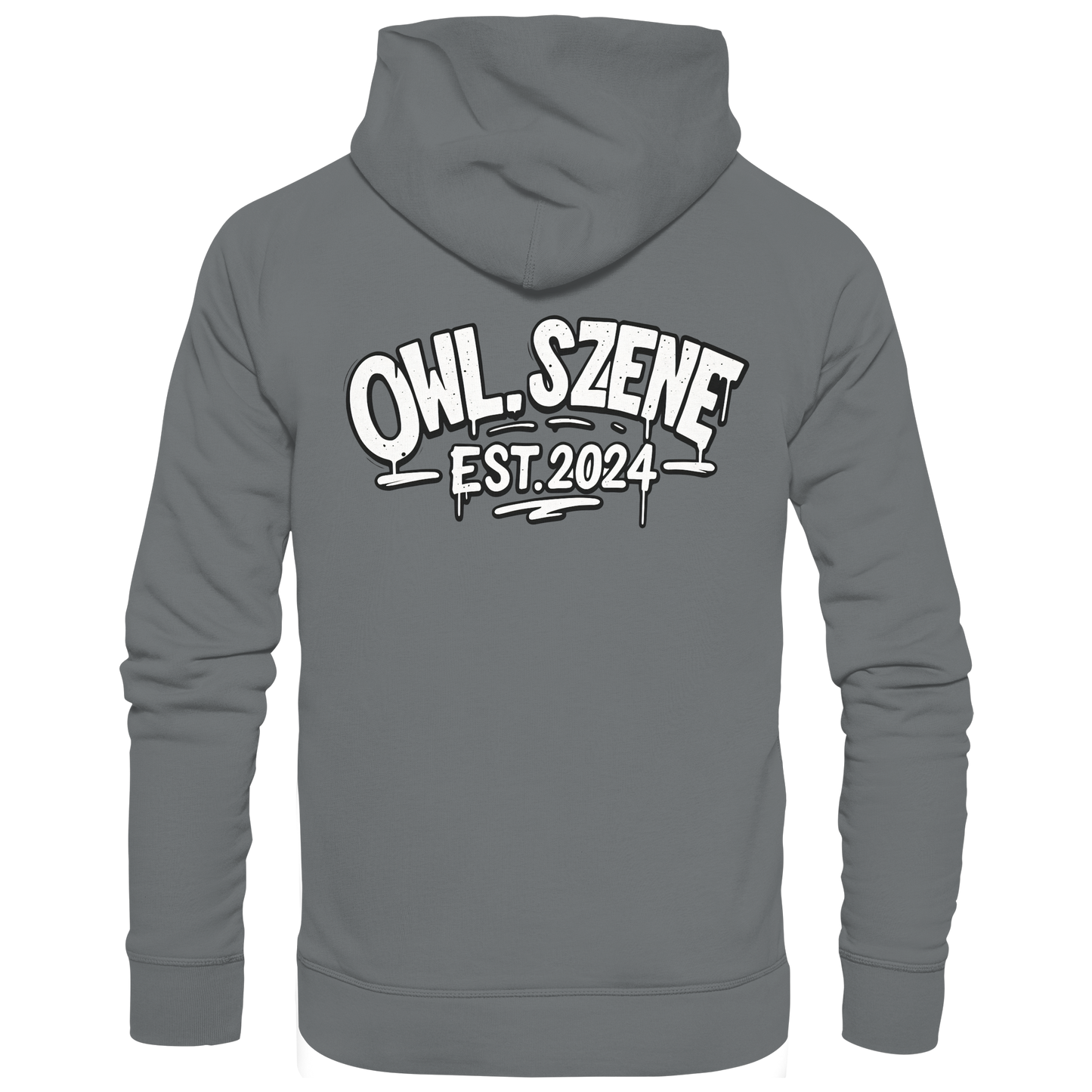 OWL SZENE Premium Hoodie – Schwarzer Kapuzenpullover mit Rückenlogo