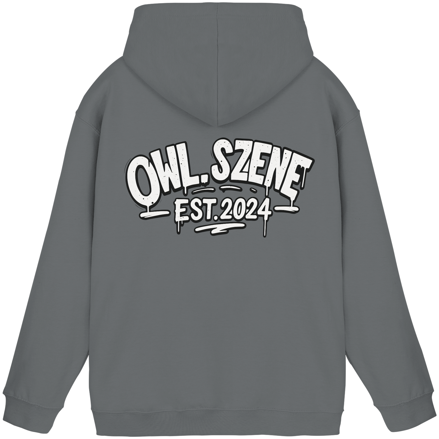OWL SZENE Premium Hoodie – Schwarzer Kapuzenpullover mit Rückenlogo