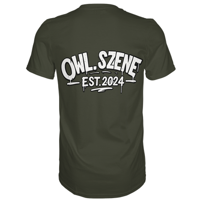 OWL SZENE Premium T-Shirt – mit Backprint